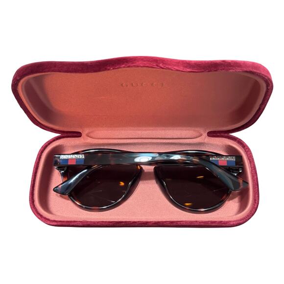 New Auth Gucci Tortoise Frame Sherry Line Sunglasses 55mm Large W/Box - Picture 7 of 10